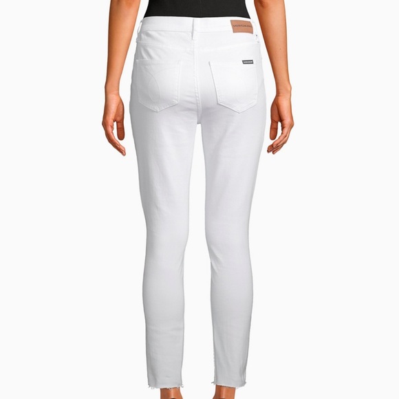 CK SKINNY HIGH RISE RAW-HEM DENIM ANKLE JEANS - Picture 2 of 3